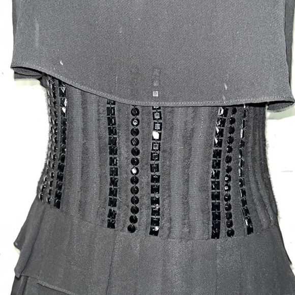 BCBG - Maryna Little Black Dress - Tiered Chiffon - 6 - Picture 2 of 8